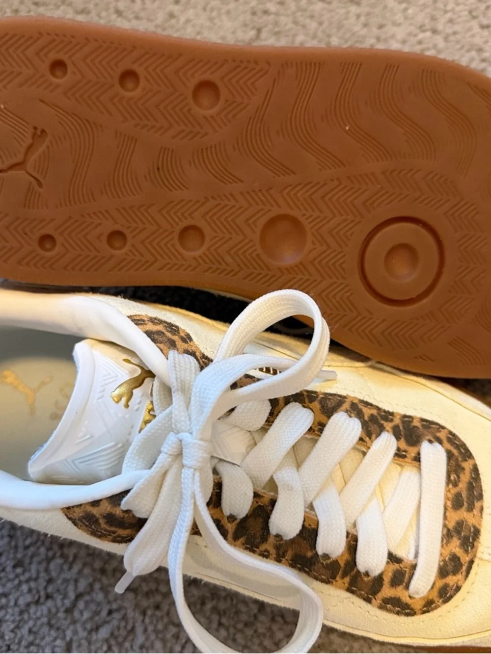 PUMA Club II Era Sneaker - Women's Color Beige Leopard Print size 7 like new